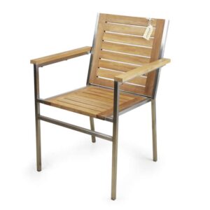 Healesville Stainless Steel/Teak Stacking Armchair