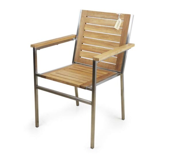 Healesville Stainless Steel/Teak Stacking Armchair