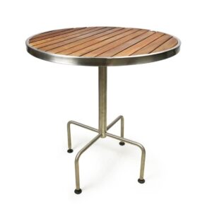 Villa Stainless Steel & Teak Round Table