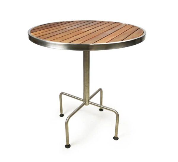 Villa Stainless Steel & Teak Round Table