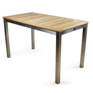 Stainless Steel & Teak Fixed Tables